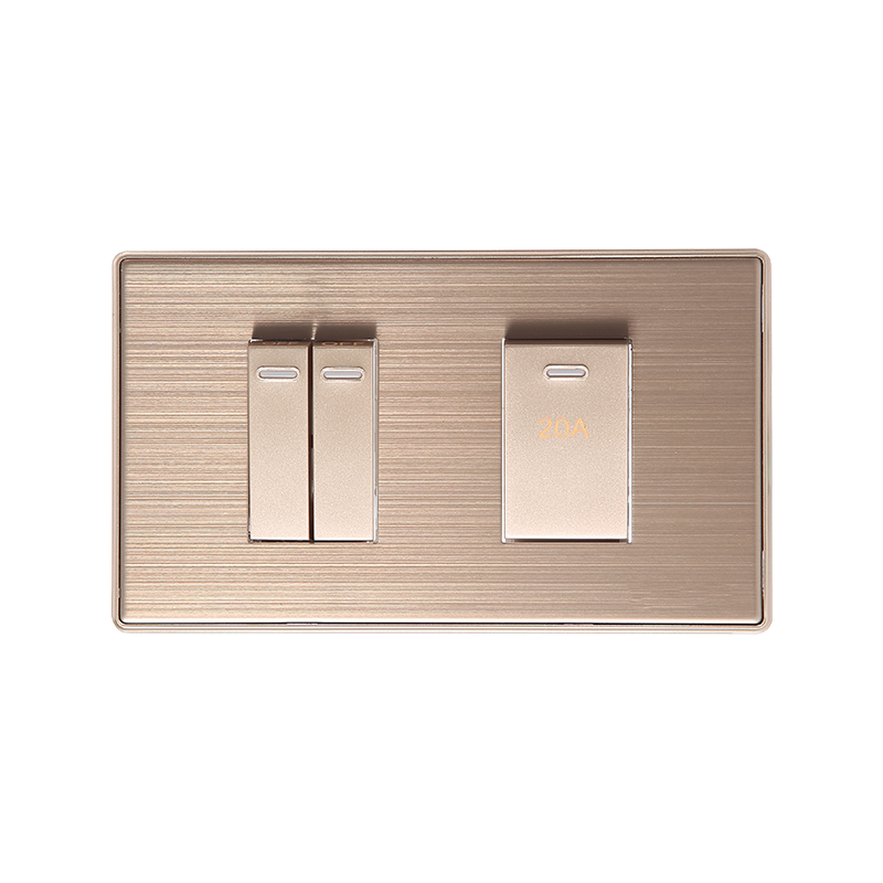 F6 金色不锈钢二位面板